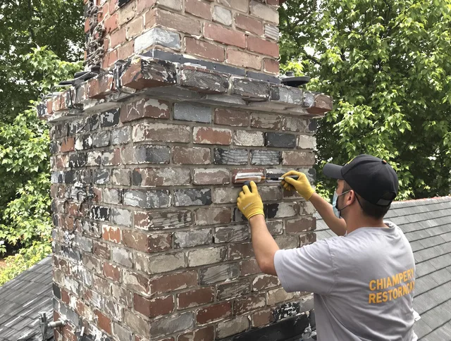 In-progress chimney restoration by Compton Chimney Sweep in Compton, CA