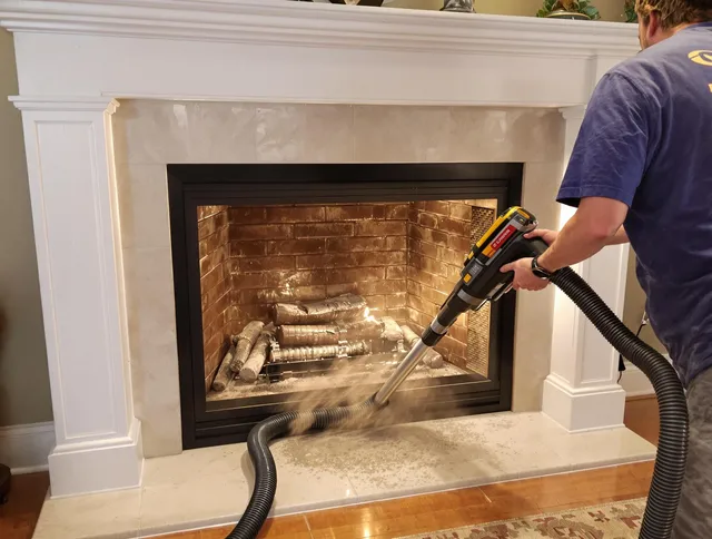 Fireplace cleaning performed by Compton Chimney Sweep in Compton, CA